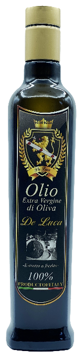 Bottiglia olio extravegine di oliva DOP Lametia De Luca olio extravergine italiano in bottiglia 500ml